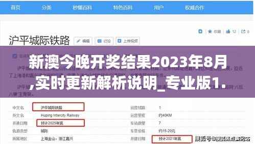 新澳今晚开奖结果2023年8月,实时更新解析说明_专业版1.249