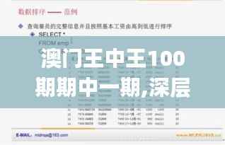澳门王中王100期期中一期,深层数据应用执行_限定版5.731