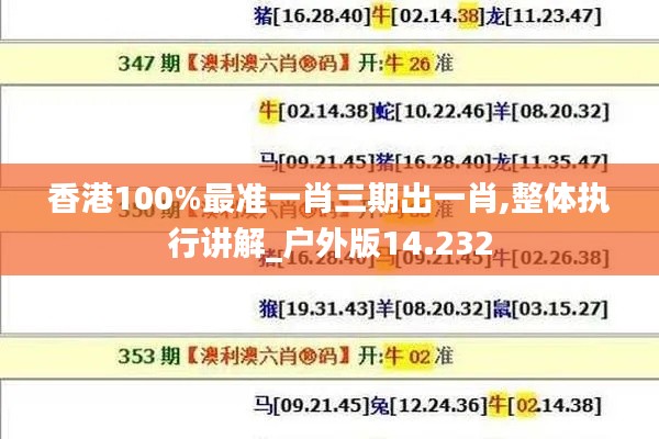 香港100%最准一肖三期出一肖,整体执行讲解_户外版14.232