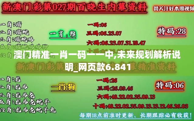 澳门精准一肖一码一一中,未来规划解析说明_网页款6.841