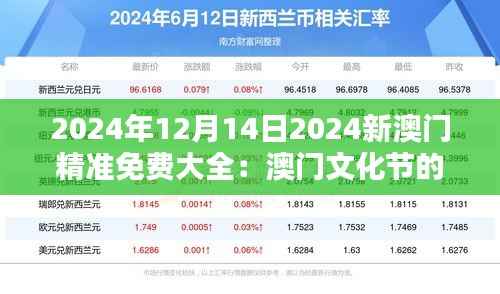 2024年12月14日2024新澳门精准免费大全:澳门文化节的最新动态